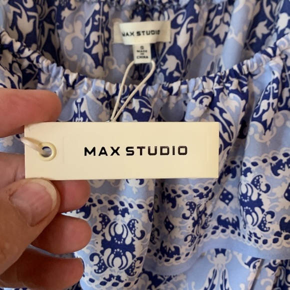 Max Studio Blue White Floral Print Dress Size S NWT - Picture 3 of 14